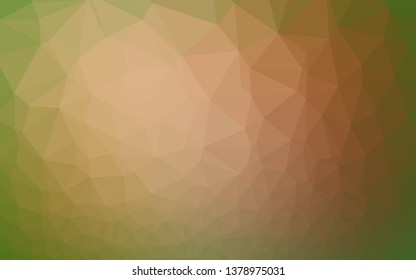 Light Green, Red vector blurry triangle pattern. Geometric illustration in Origami style with gradient. Textured pattern for background.