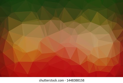 Light Green, Red vector blurry triangle template. Brand new colorful illustration in with gradient. Polygonal design for your web site.