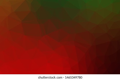 Light Green, Red vector blurry triangle texture. A sample with polygonal shapes. The best triangular design for your business.
