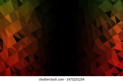 Light Green, Red vector blurry triangle pattern. Shining illustration, which consist of triangles. Completely new design for your business.