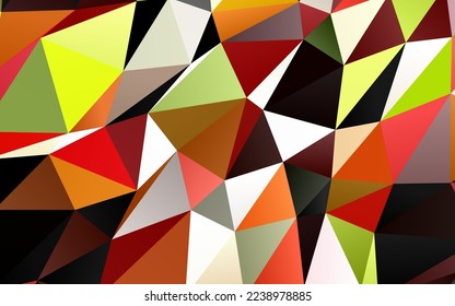 Patrón triángulo de luz verde claro, vector rojo borroso. Muestra geométrica triangular con gradiente.  Nuevo estilo para su diseño de negocio.