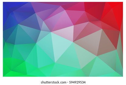 Light Green, Red vector blurry triangle background design. Geometric background in Origami style with gradient. 