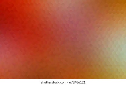 Light Green, Red vector blurry hexagon background design. Geometric background in Origami style with gradient. 