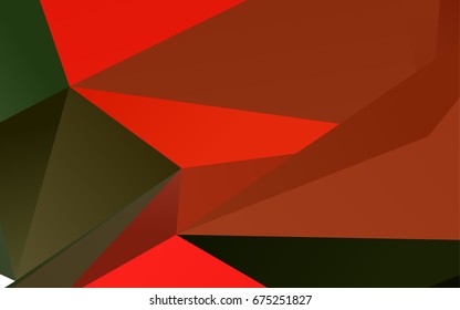 Light Green, Red vector blurry triangle pattern. Glitter abstract illustration with an elegant design. Brand-new design for your business.