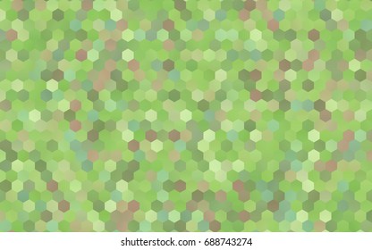 Light Green, Red vector blurry hexagon background design. Geometric background in Origami style with gradient. 