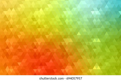 Light Green, Red vector blurry triangle background. Creative geometric illustration in Origami style with gradient. A completely new design for your business.