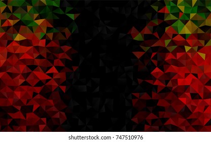 Light Green, Red vector blurry triangle pattern. A sample with polygonal shapes. Brand-new style for your business design.