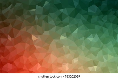 Light Green, Red vector blurry triangle background design. Geometric background in Origami style with gradient. 