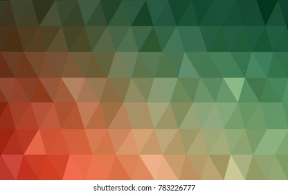 Light Green, Red vector blurry triangle background design. Geometric background in Origami style with gradient. 