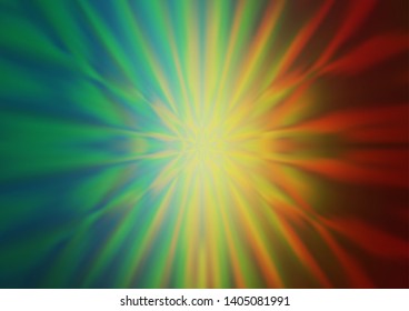 Light Green, Red vector bokeh pattern. A vague abstract illustration with gradient. A completely new template for your design.