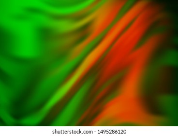 Light Green, Red vector bokeh pattern. Modern geometrical abstract illustration with gradient. The template for backgrounds of cell phones.