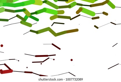 Light Green, Red vector cover with rounded stripes. Modern geometrical abstract illustration with staves. The pattern can be used as ads, poster, banner for medicine.