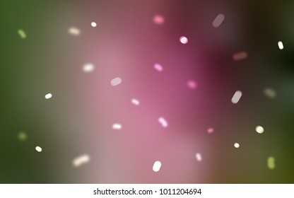 Light Green, Red vector cover with beautiful snowflakes.