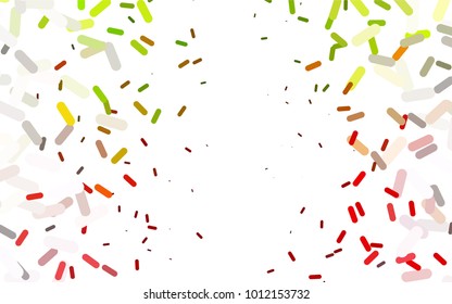Light Green, Red vector cover with rounded stripes. Decorative shining illustration with lines on abstract template. Best design for your ad, poster, banner.