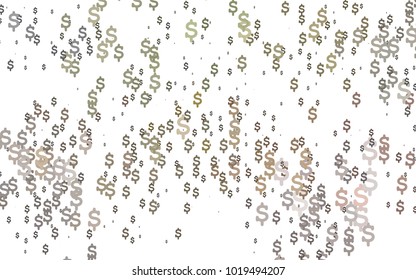 Light Green, Red vector cover with financial symbols. Abstract illustration with colored financial, cash symbols. The pattern can be used for financial, investment websites.