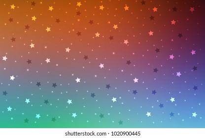 Light Green, Red vector cover with small and big stars. Modern geometrical abstract illustration with stars. The pattern can be used for wrapping gifts.