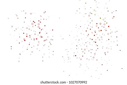 Light Green, Red vector  cover with spots. Illustration with set of shining colorful abstract circles. New design for ad, poster, banner of your website.