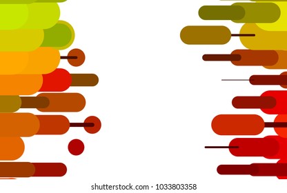 Light Green, Red vector cover with rounded stripes. Glitter abstract illustration with colored sticks. The pattern can be used for websites.