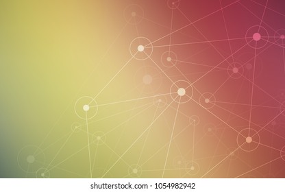 Light Green, Red vector cover with spots, lines. Illustration with set of colorful abstract circles and lines. Completely new template for your brand book.