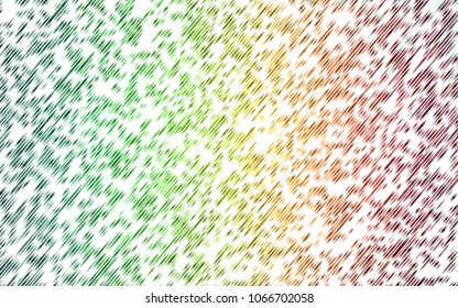 Light Green, Red vector cover with long lines. Decorative shining illustration with lines on abstract template. Smart design for your business advert.