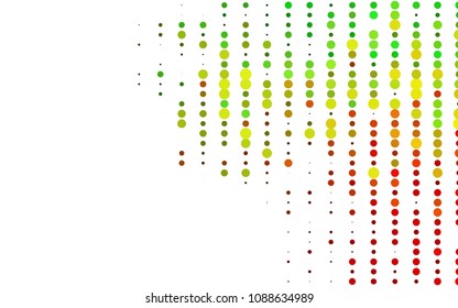 Light Green, Red vector  cover with spots. Glitter abstract illustration with blurred drops of rain. Completely new template for your brand book.