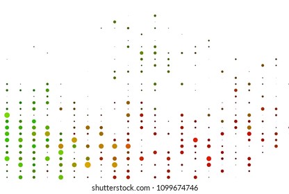 Light Green, Red vector  cover with spots. Modern abstract illustration with colorful water drops. Pattern can be used as texture of water, rain drops.