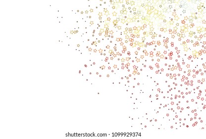 Light Green, Red vector cover with small and big stars. Glitter abstract illustration with colored stars. Best design for your ad, poster, banner.