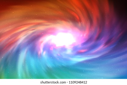 Light Green, Red vector cover with astronomical stars. Blurred decorative design in simple style with galaxy stars. Best design for your ad, poster, banner.