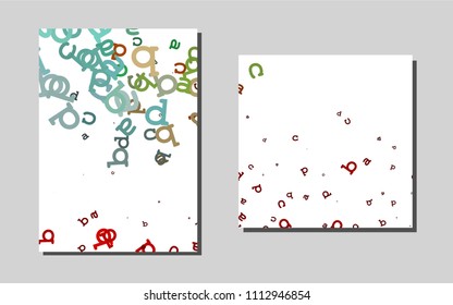 Light Green, Red vector cover for Envelopes. Glitter abstract design concept with text box. Pattern can be used as a template for calendars.