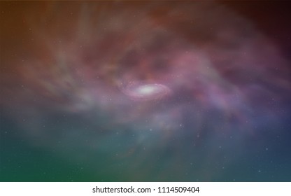 Light Green, Red vector cover with astronomical stars. Space stars on blurred abstract background with gradient. Best design for your ad, poster, banner.