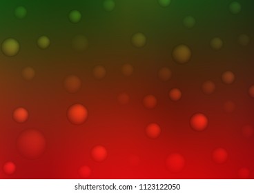 Light Green, Red vector cover with spots. Glitter abstract illustration with blurred drops of rain. Beautiful design for your business natural advert.