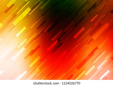 Light Green, Red vector cover with long lines. Lines on blurred abstract background with gradient. The pattern can be used as ads, poster, banner for commercial.
