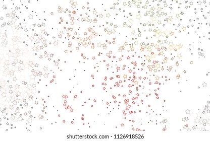 Light Green, Red vector cover with small and big stars. Modern geometrical abstract illustration with stars. Smart design for your business advert.