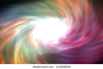 Light Green, Red vector cover with astronomical stars. Shining colored illustration with bright astronomical stars. Pattern for astrology websites.