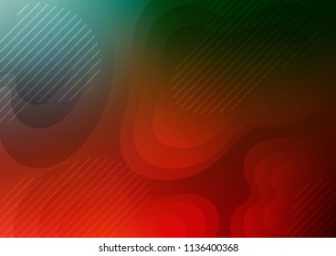 Light Green, Red vector cover with long lines. Modern geometrical abstract illustration with staves. Smart design for your business advert.