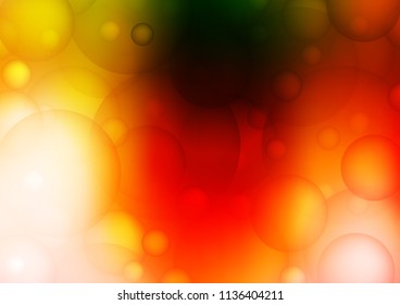 Light Green, Red vector cover with spots. Modern abstract illustration with colorful water drops. The pattern can be used for aqua ad, booklets.
