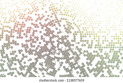 Light Green, Red vector cover with small and big stars. Glitter abstract illustration with colored stars. The template can be used as a background.