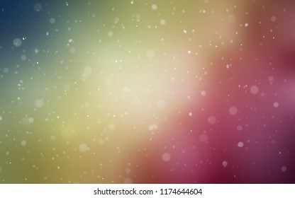 Light Green, Red vector cover with beautiful snowflakes. Modern geometrical abstract illustration with crystals of ice. The pattern can be used for new year leaflets.