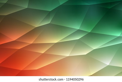 Light Green, Red vector cover in polygonal style. Beautiful illustration with triangles in nature style. The template can be used as a background.