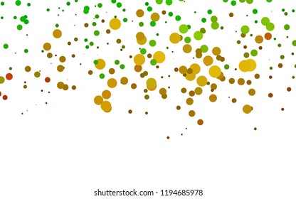 Light Green, Red vector cover with circles. Blurred bubbles on abstract backdrop with colorful gradient. Pattern for beautiful websites.