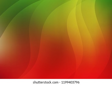 Light Green, Red vector cover with long lines. Shining colored illustration with narrow lines. The pattern can be used as ads, poster, banner for commercial.