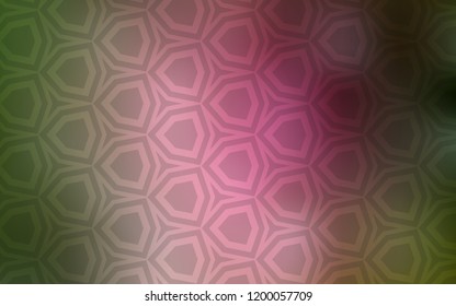 Light Green, Red vector cover with set of hexagons. Design in abstract style with hexagons. Pattern for ads, leaflets.