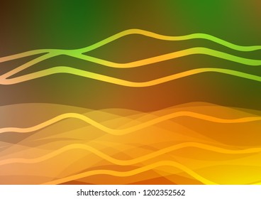 Light Green, Red vector cover with long lines. Lines on blurred abstract background with gradient. Best design for your ad, poster, banner.