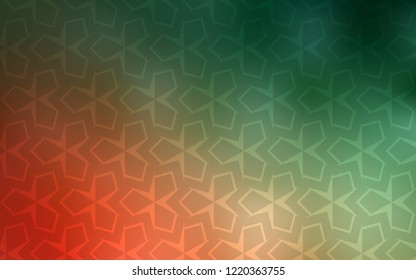 Light Green, Red vector cover in polygonal style. Decorative design in abstract style with rectangles. Smart design for your business advert.