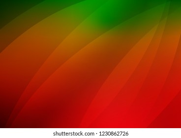 Light Green, Red vector cover with long lines. Blurred decorative design in simple style with lines. The template can be used as a background.