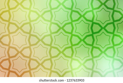 Light Green, Red vector cover with small and big stars. Stars on blurred abstract background with gradient. Smart design for your business advert.