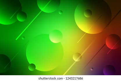 Light Green, Red vector cover with spots. Modern abstract illustration with colorful water drops. New design for ad, poster, banner of your website.