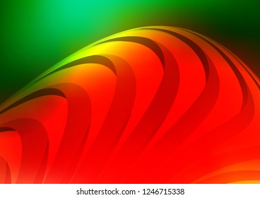 Light Green, Red vector cover with long lines. Modern geometrical abstract illustration with staves. Best design for your ad, poster, banner.