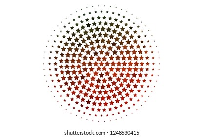 Light Green, Red vector cover with small and big stars. Shining colored illustration with stars. The pattern can be used for new year ad, booklets.