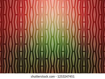 Light Green, Red vector cover with long lines. Decorative shining illustration with lines on abstract template. The pattern can be used for busines ad, booklets, leaflets